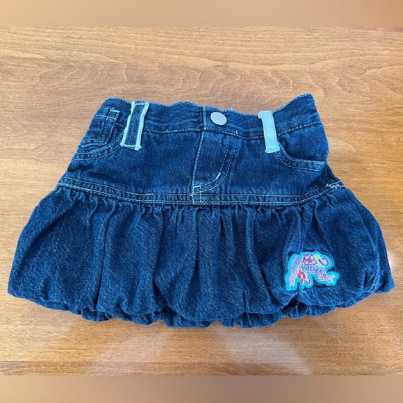 Harley-Davidson Blue Denim Skirt (Skort) with Appliqué Girls Size 18M - Picture 2 of 6